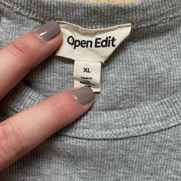 Open Edit Grey Ribbed High Neck Tank - Picture 3 of 6